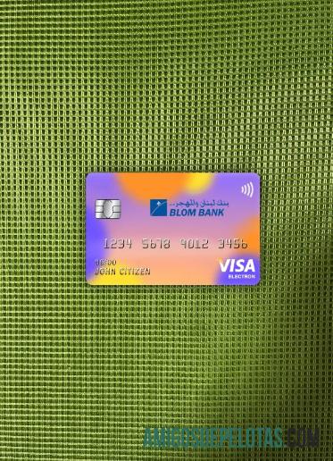 Egito Blom Bank Visa Electron Cartão Photolook Front amostra